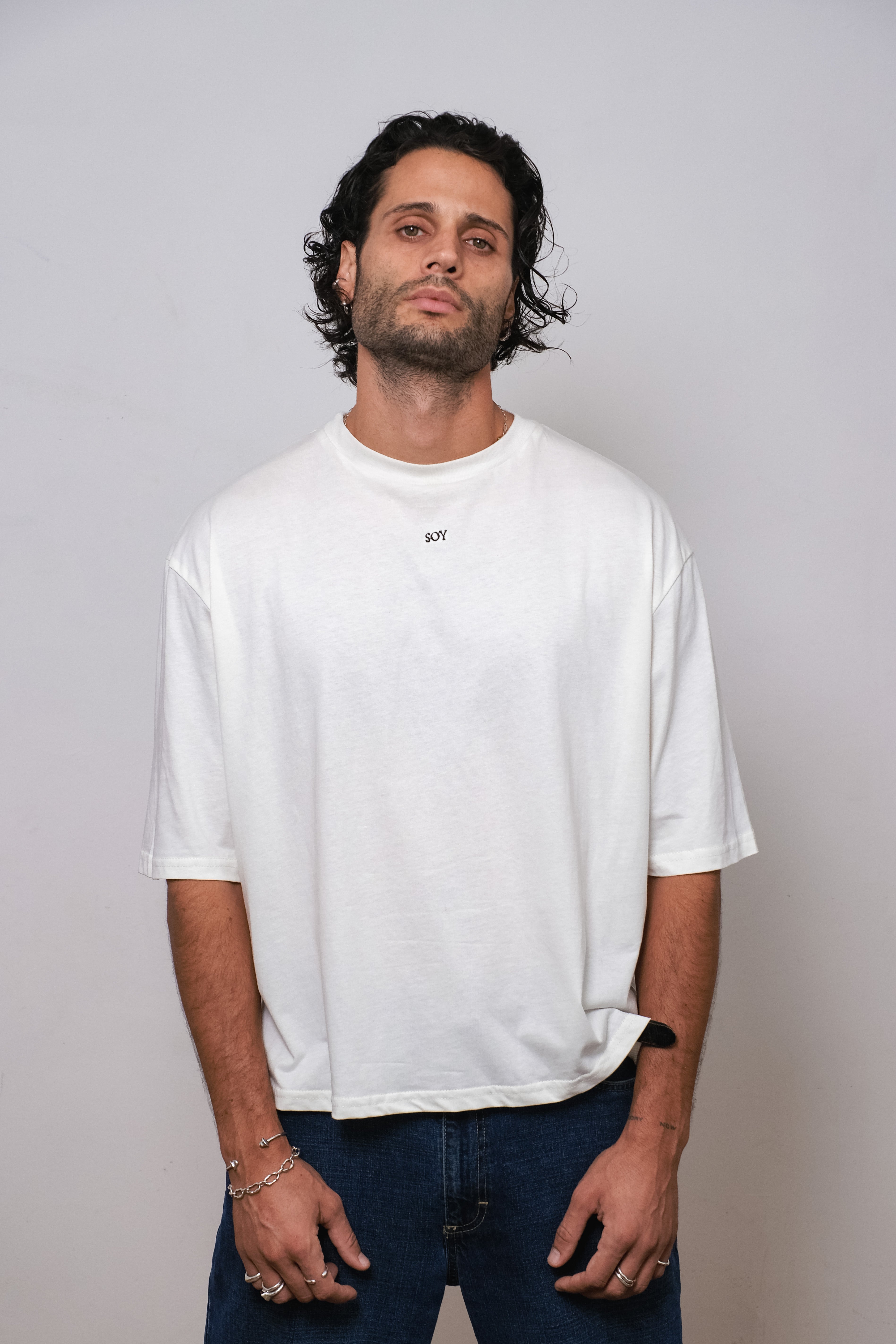 Playera Oversize SOY Marfil